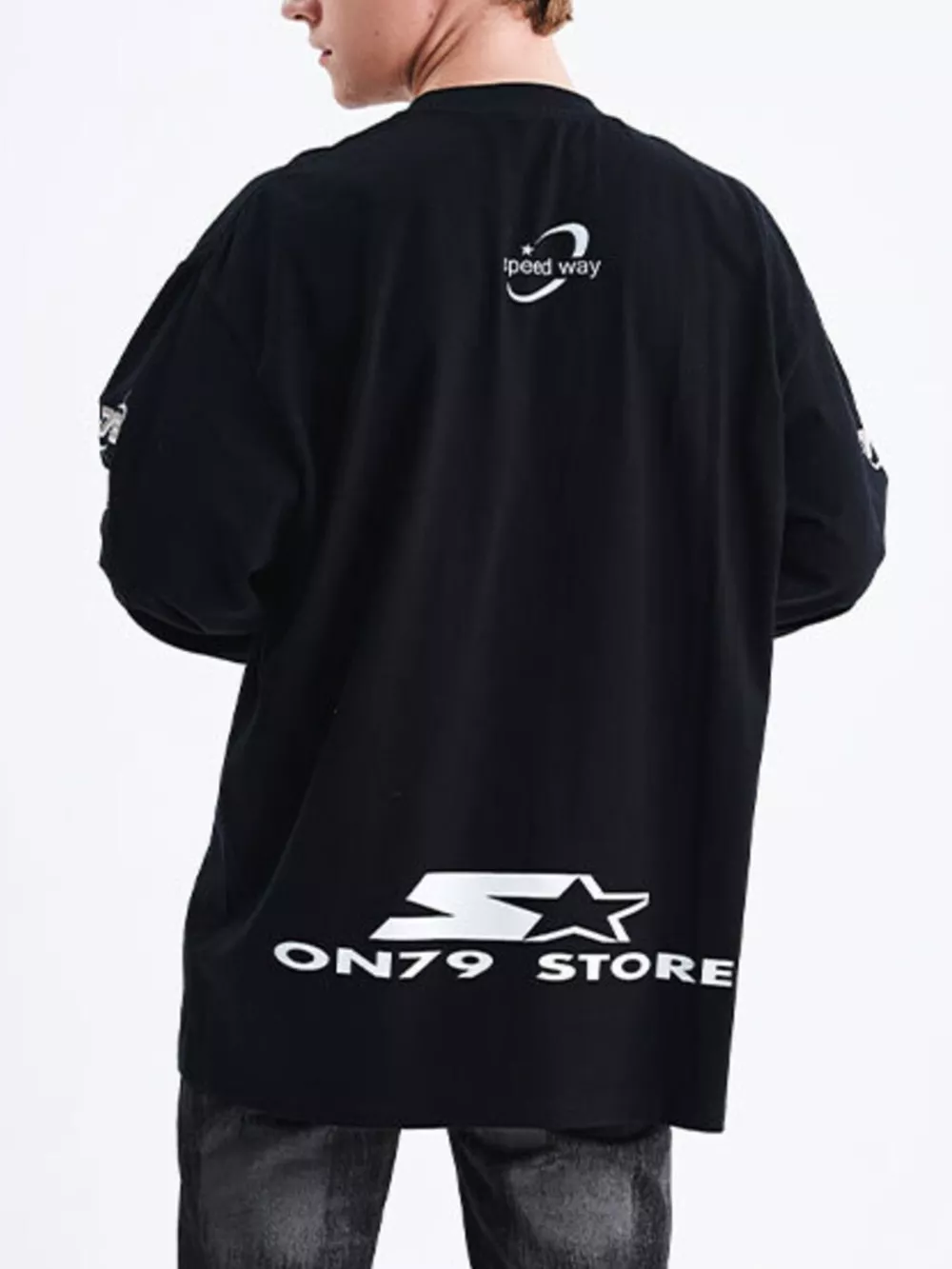 Men's Letter Round Neck Long Sleeve T-Shirt, image 5