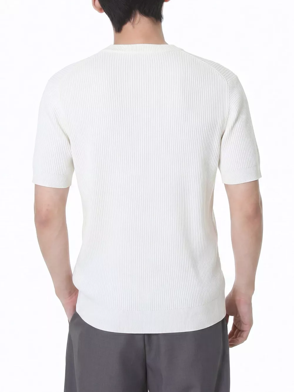 Men's Ribbed Knit Short Sleeve T-Shirt, image 6