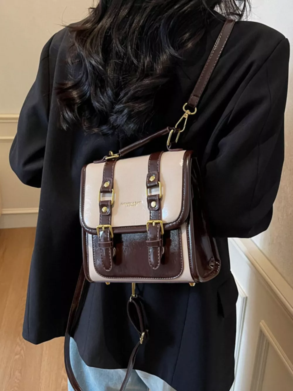 Vintage Style Buckle Backpack Bag, image 6