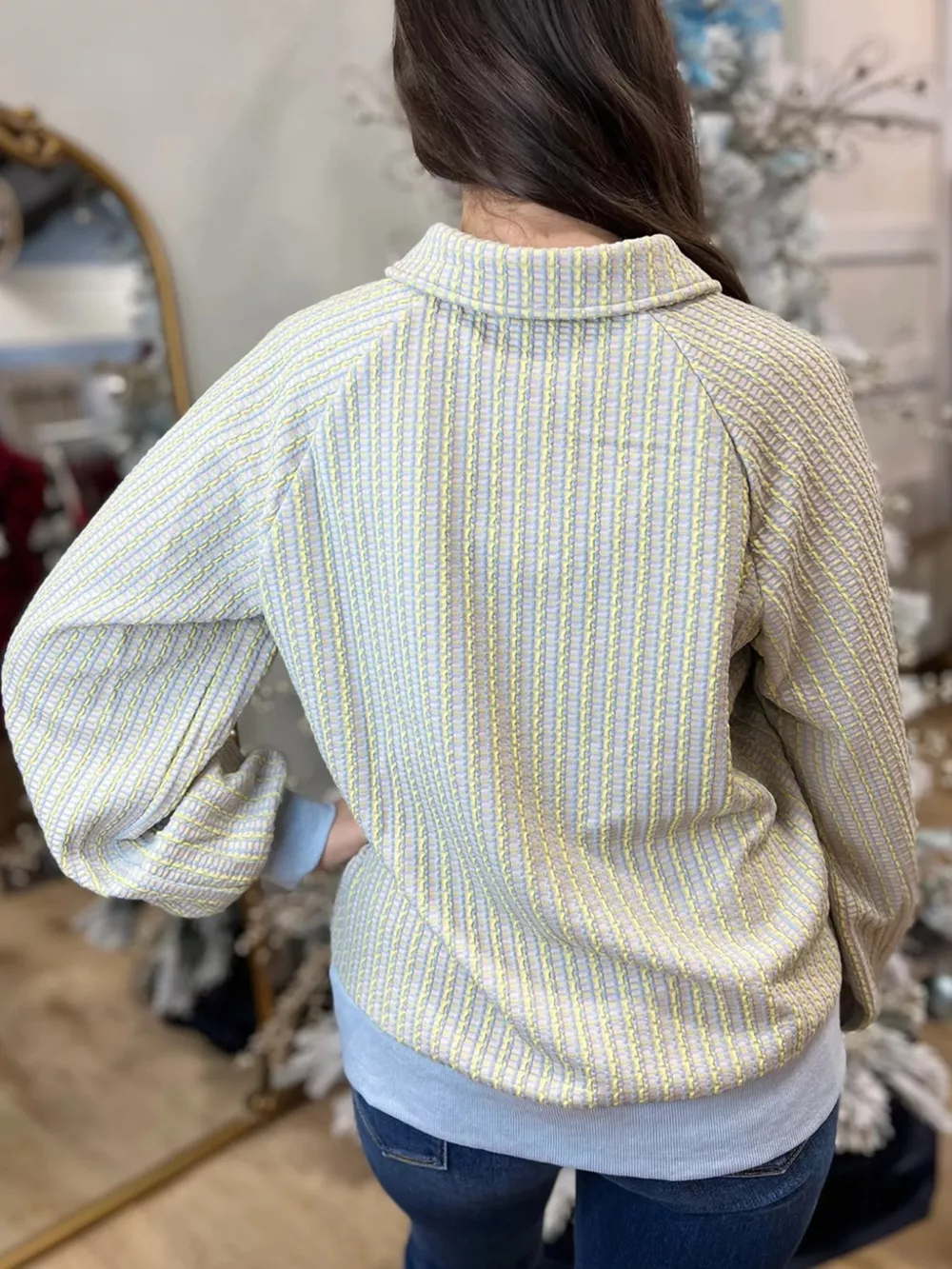 Half Snap Long Sleeve Sweatshirt, image 3