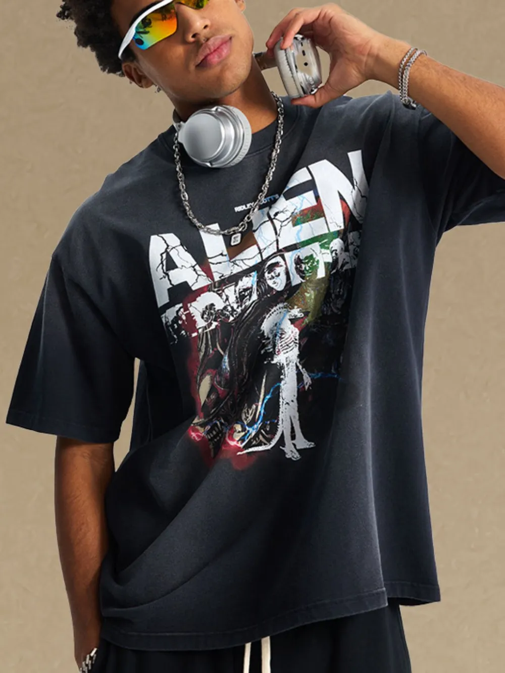 Men's Graphic Round Neck Half Sleeve T-Shirt, image 3