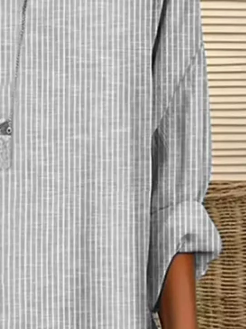 Casual Striped Long Sleeve Blouse, image 6