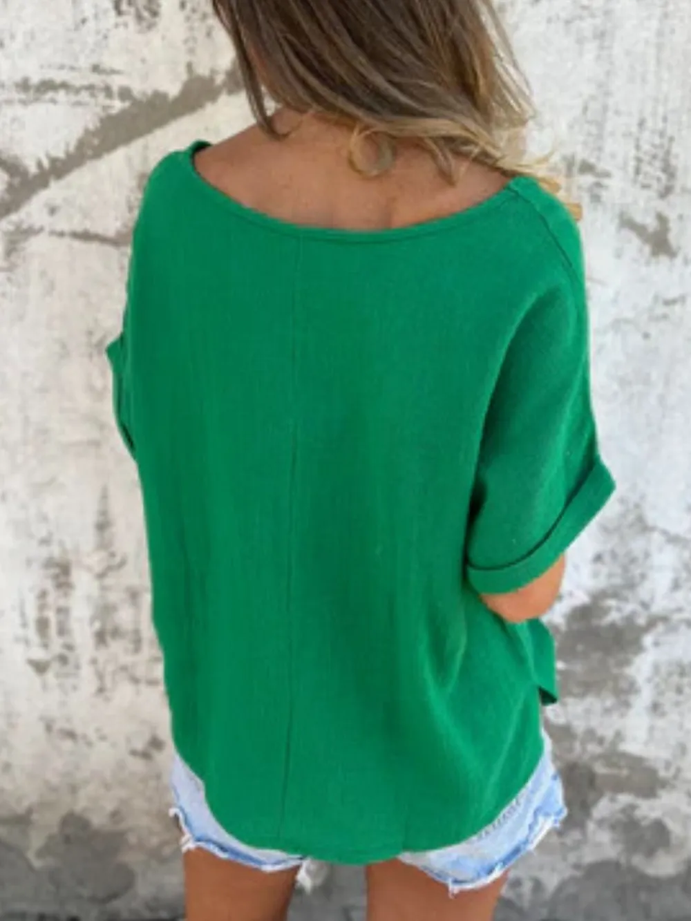 Full Size Round Neck Short Sleeve T-Shirt Plus Size, image 17