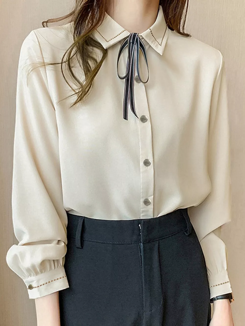 Bow Tie Long-Sleeve Shirt