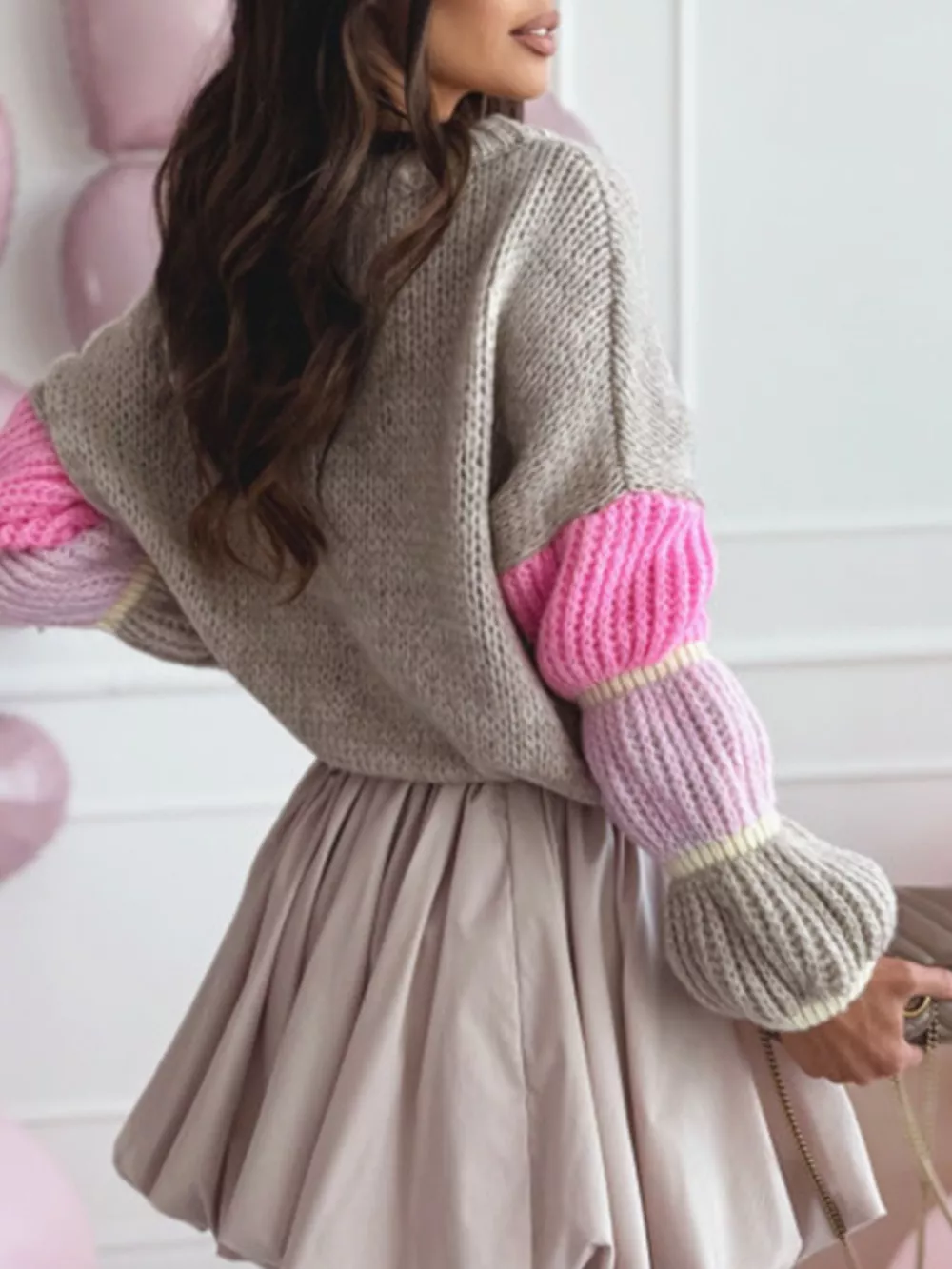 Color Block Round Neck Sweater, image 10