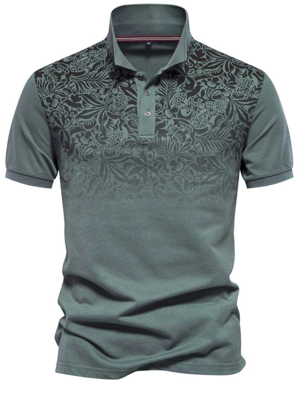 Men's Printed Collared Neck Short Sleeve Polo