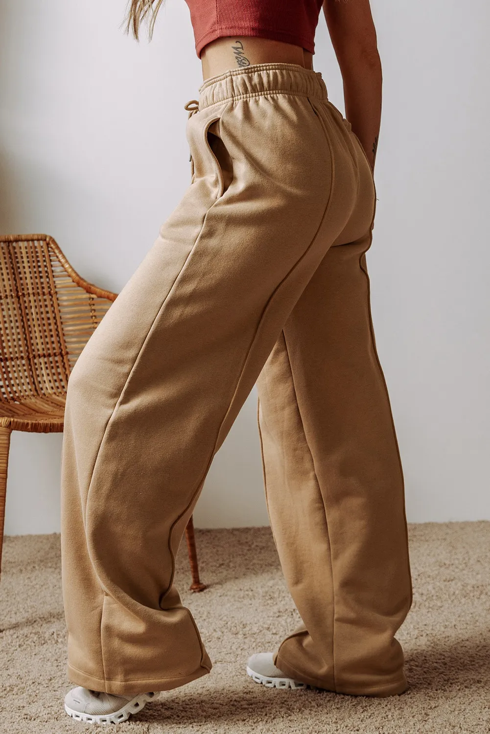 Drawstring Wide Leg Pants with Pockets, image 8