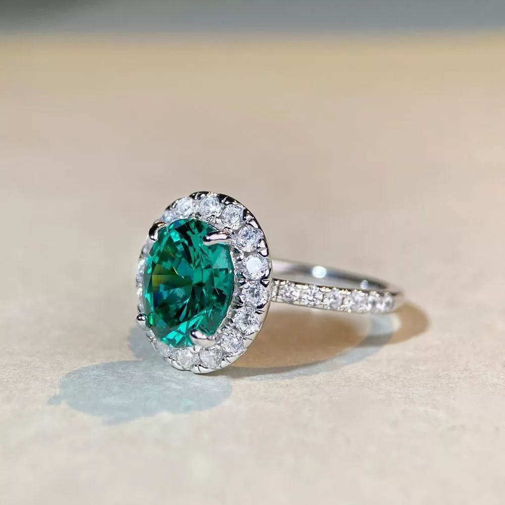 925 Sterling Silver Oval Zircon Ring, image 4