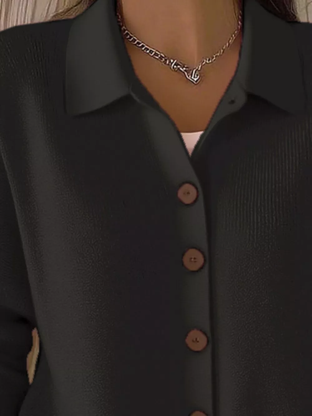 Full Size Button-Down Knit Cardigan Plus Size, image 13