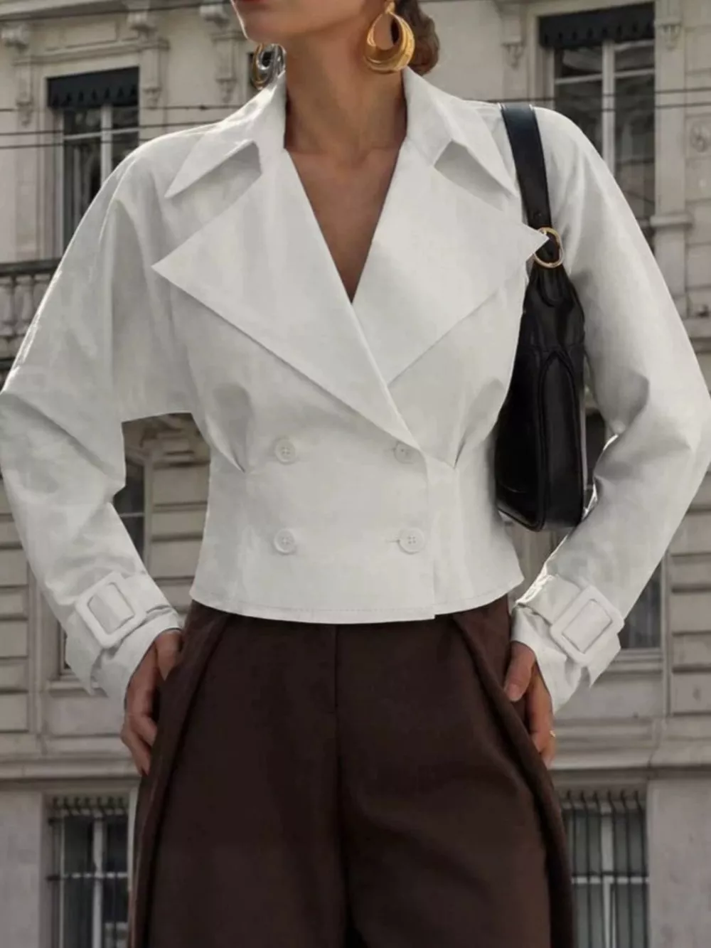 Cropped Double-Breasted Blazer
