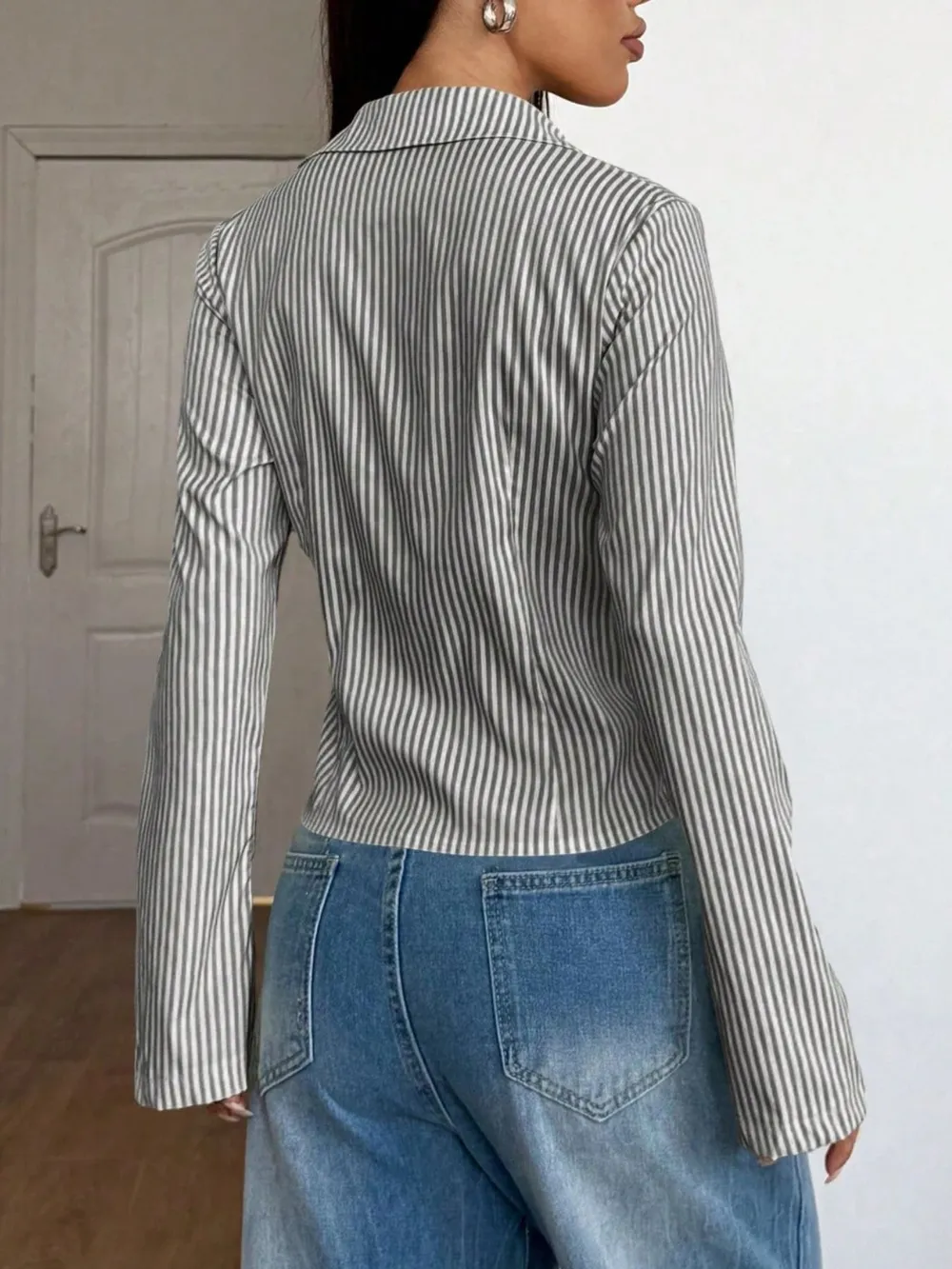 Striped Button Up Long Sleeve Shirt, image 18