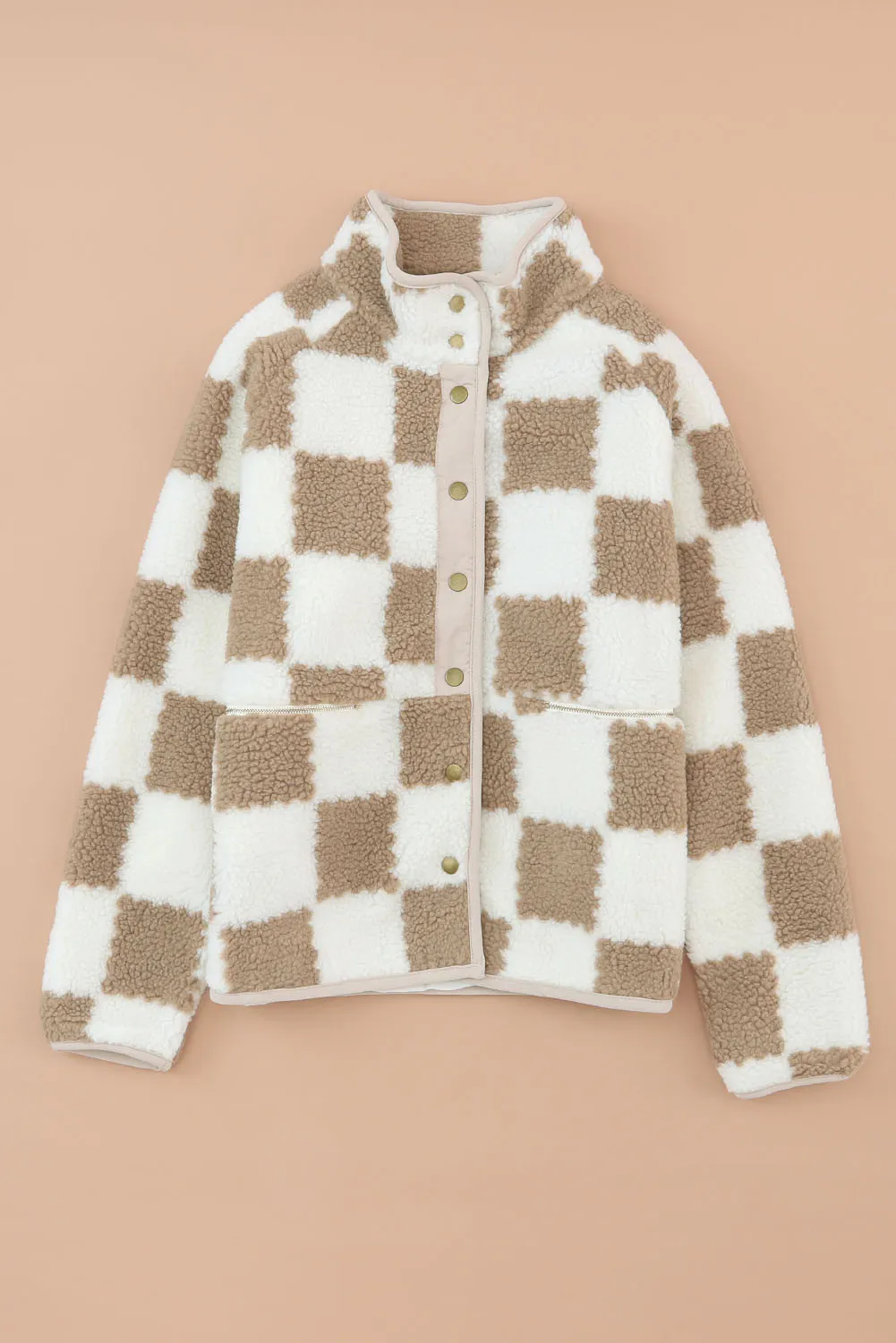 Checkered Snap Down Long Sleeve Jacket, image 9
