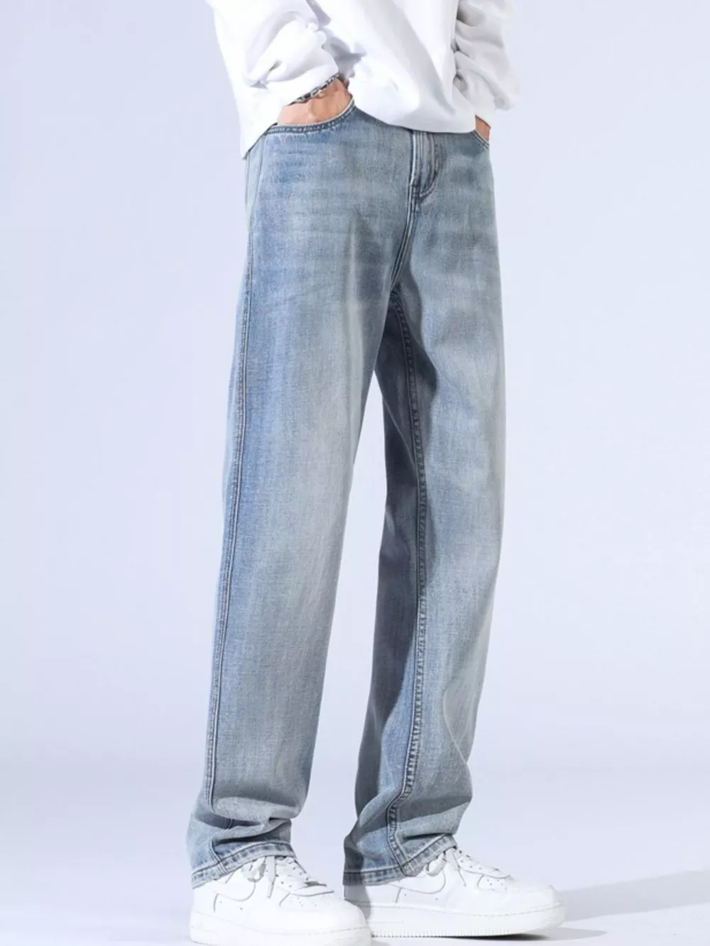 Men's Relaxed Fit Wide Leg Jeans, image 5