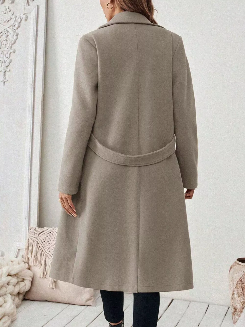 Lapel Collar Longline Coat, image 18