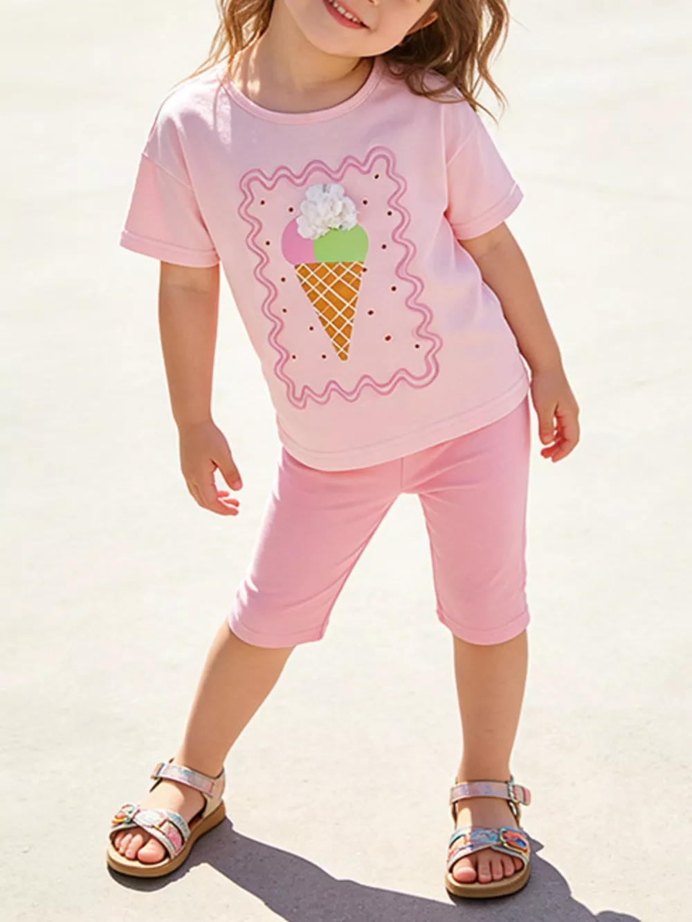 Children's Ice Cream T-Shirt & Capri Set, image 2