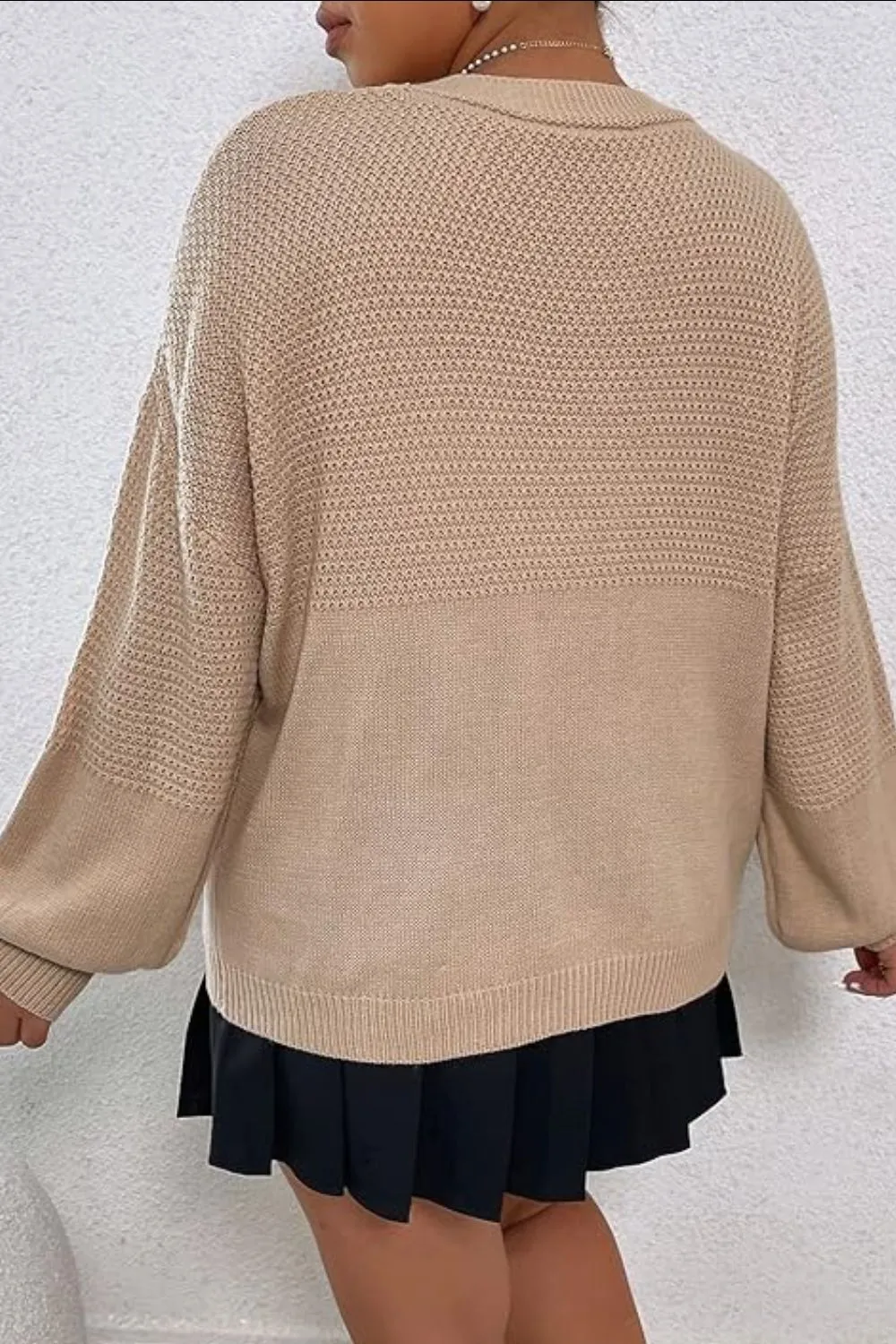 Floral Applique Drop Shoulder Open Front Cardigan, image 12