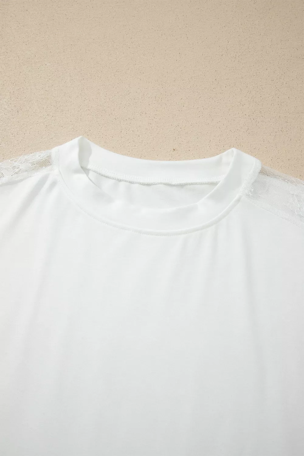 Lace Patchwork Round Neck Long Sleeve Top, image 9