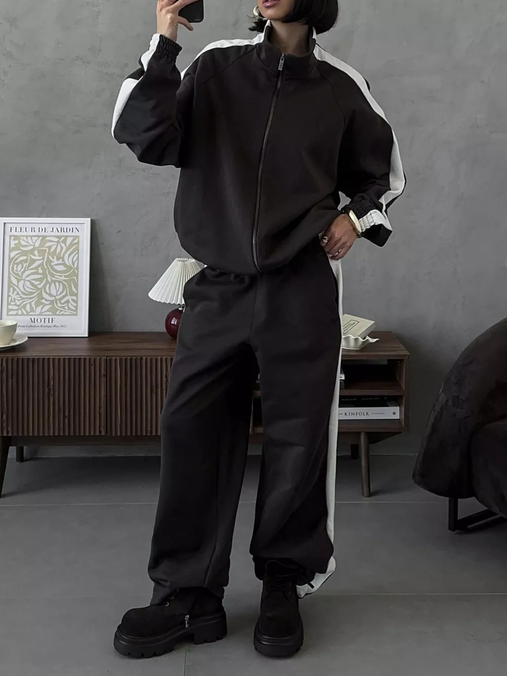 Zip Up Long Sleeve Outerwear and Pants Set, image 12