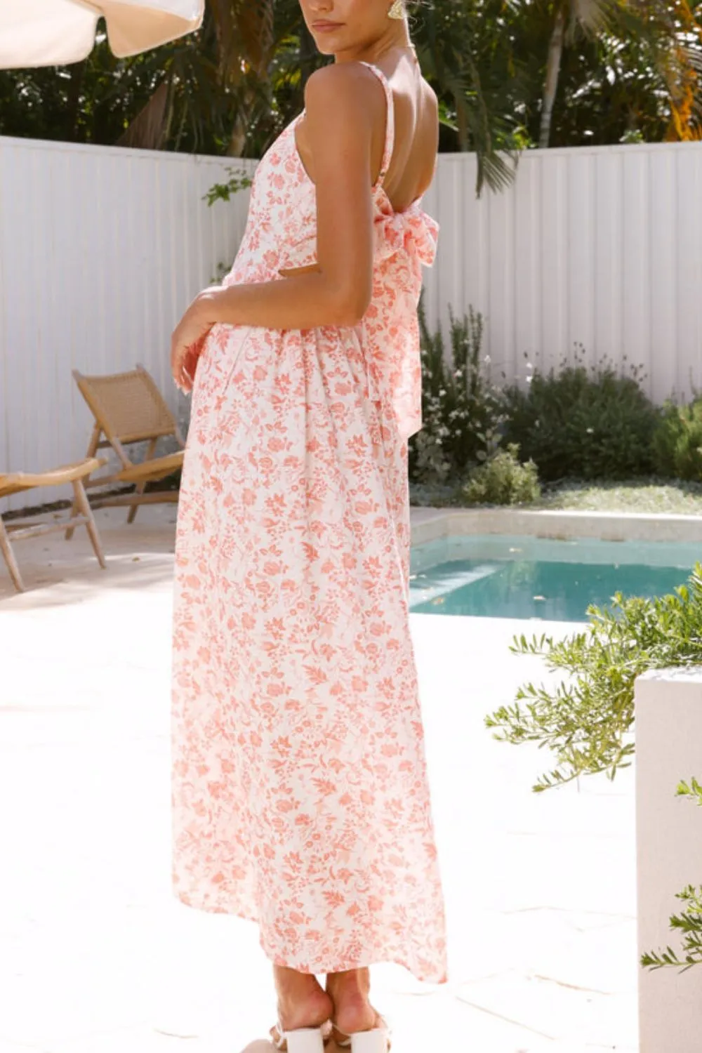Bow Back Printed V-Neck Cami Dress, image 21