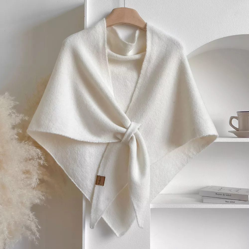 Knitted Solid Color Scarf Shawl, image 8