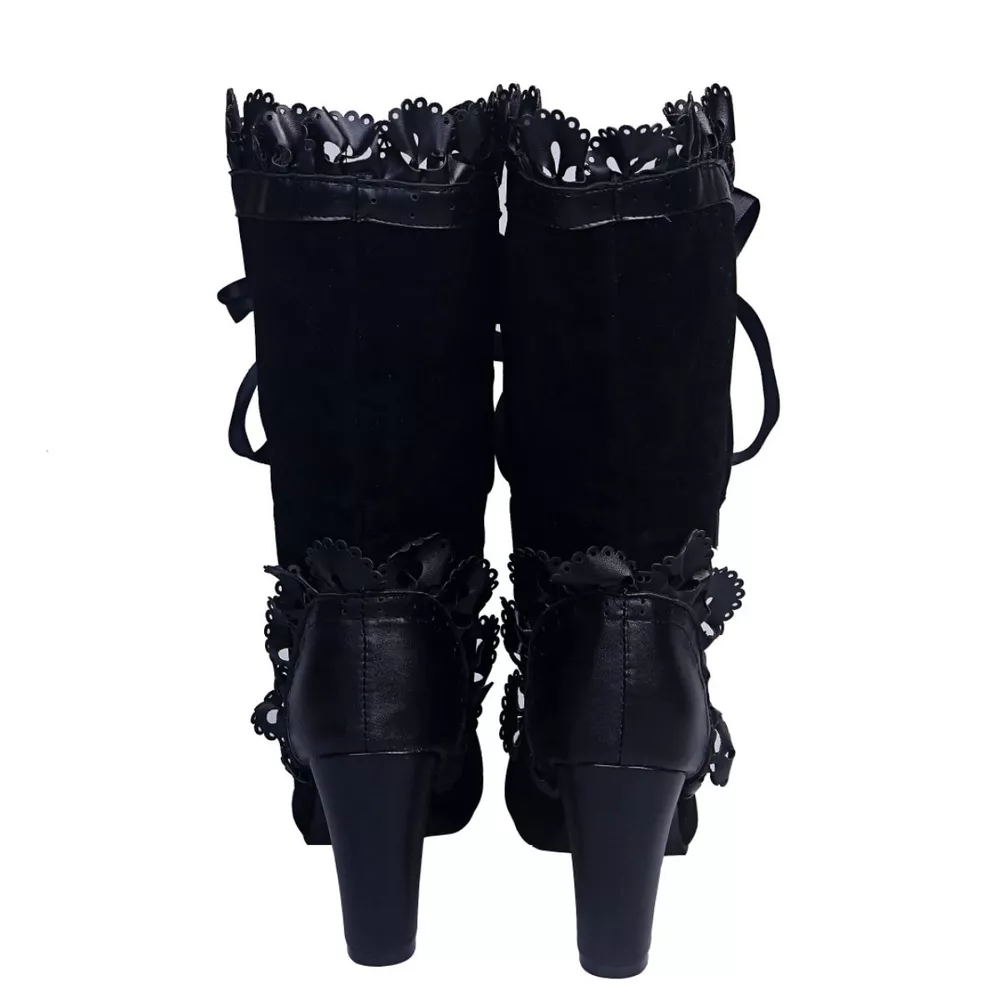 Lace Up Block Heels Boots, image 3