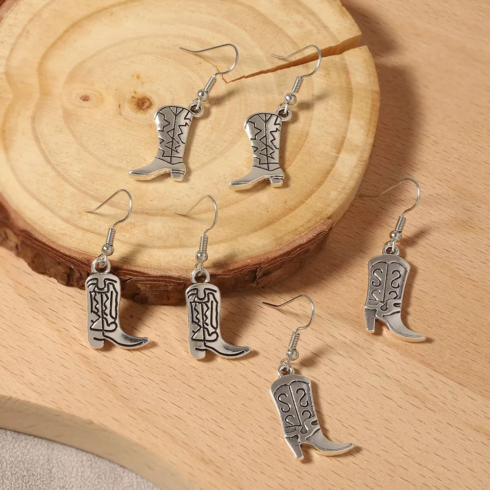 Western Cowboy Boot Dangle Earrings, image 7