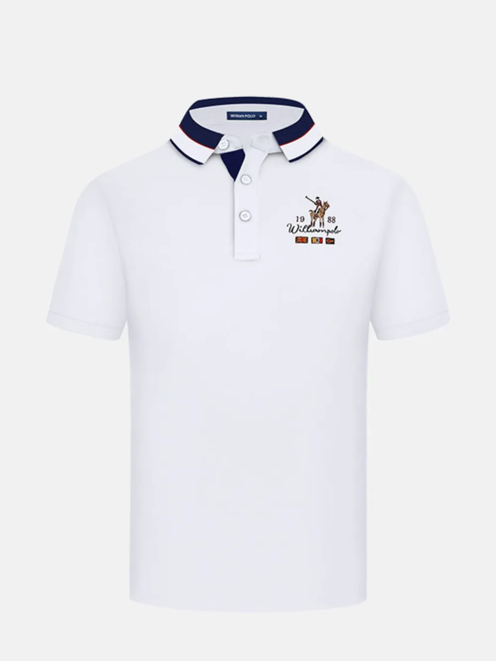Men's Plus Size Embroidered Short Sleeve Polo, image 5