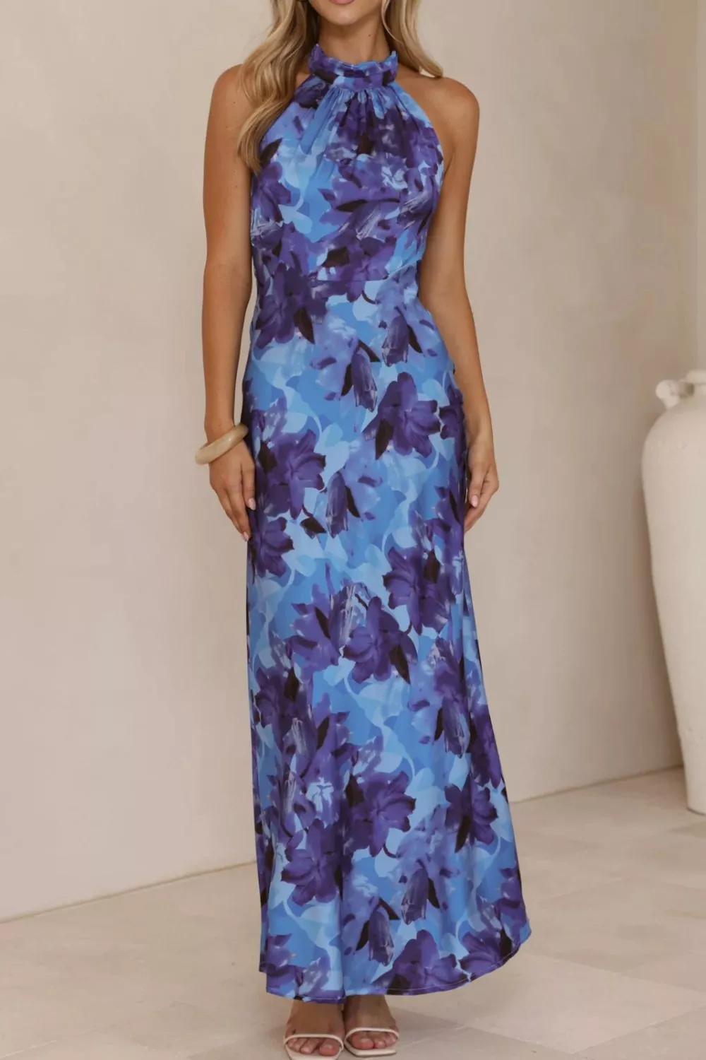 Floral Print Halter Neck Maxi Dress, image 27