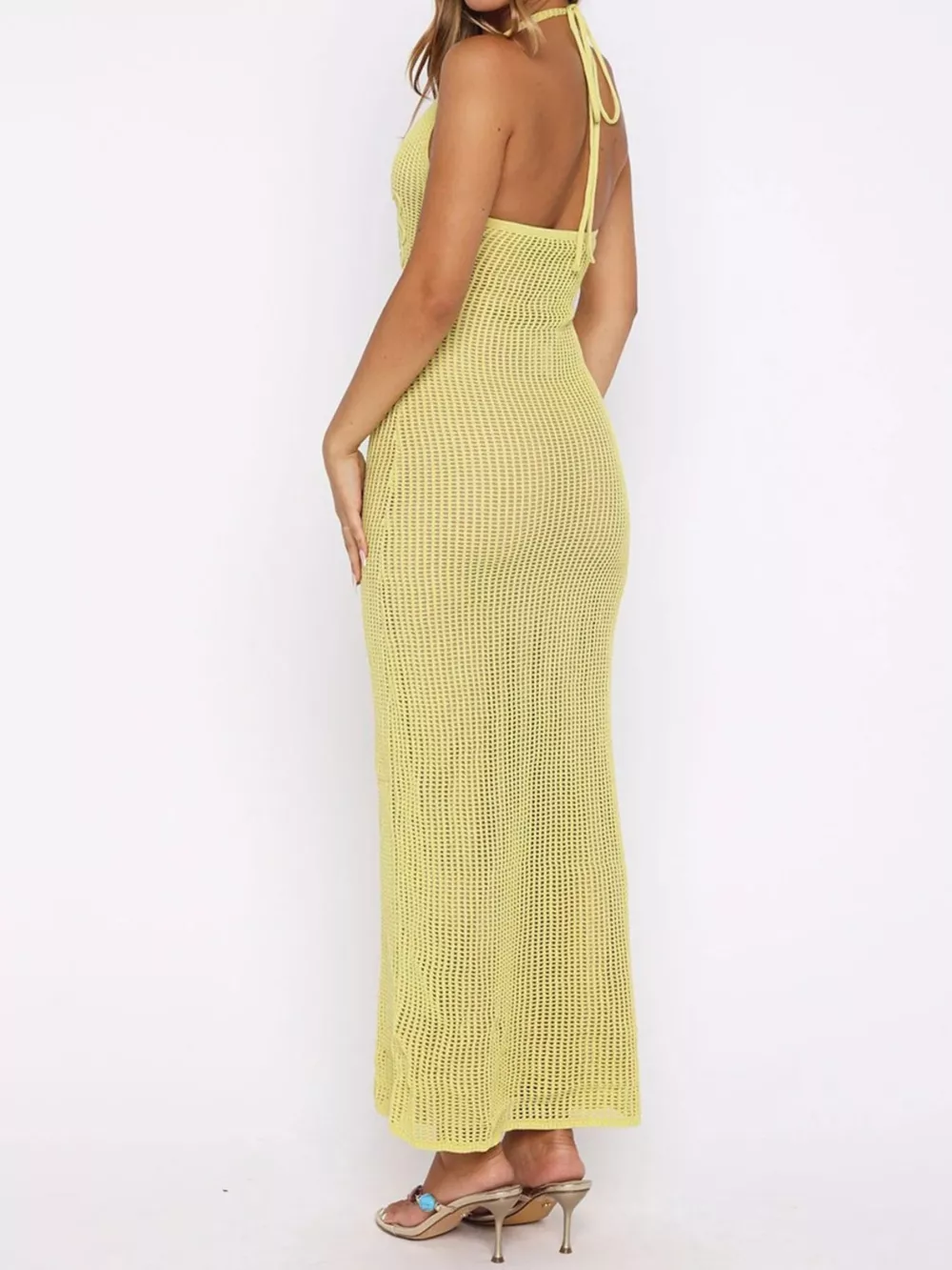 Halter Neck Crochet Maxi Dress, image 9