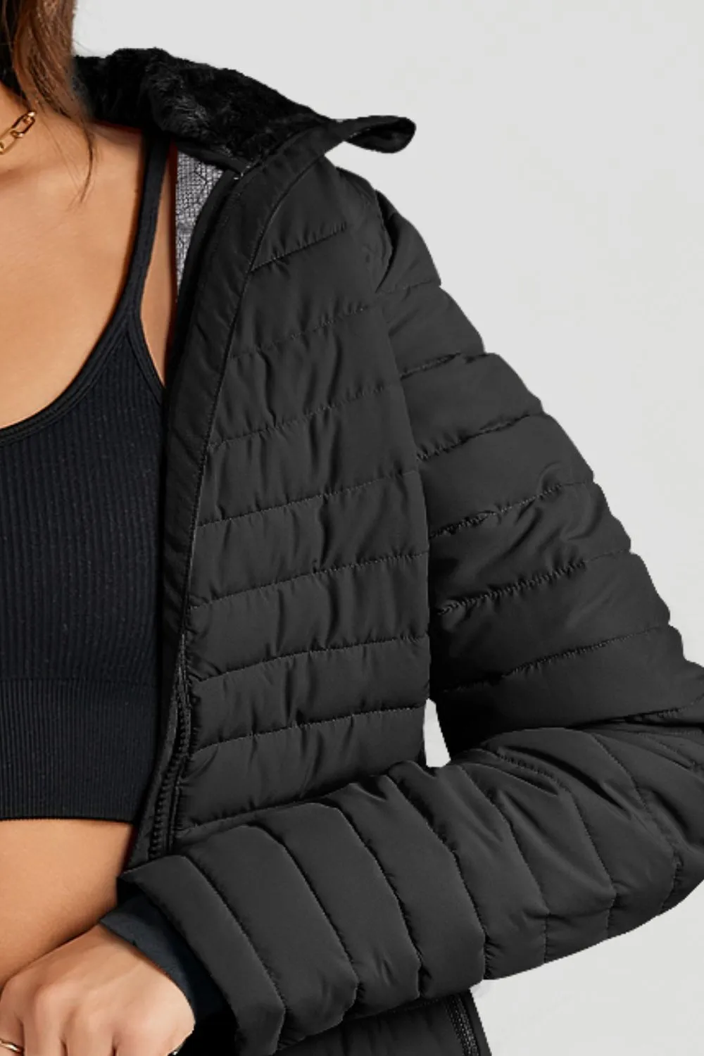 Turtleneck Zip Up Long Sleeve Jacket, image 3