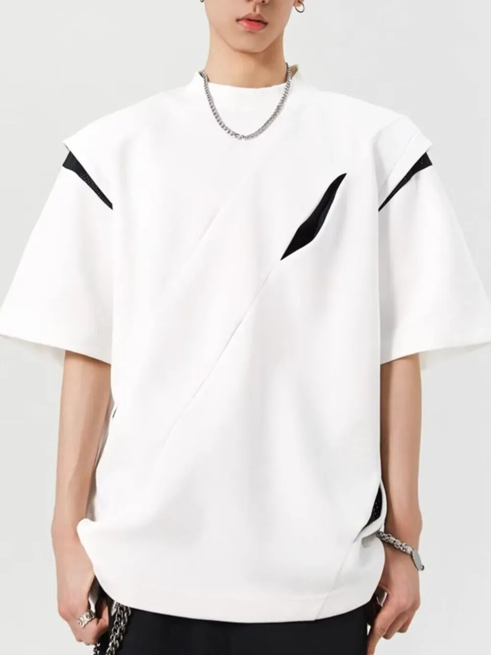 Men's Full Size Oversized Streetwear Short Sleeve T-Shirt Plus Size, image 4
