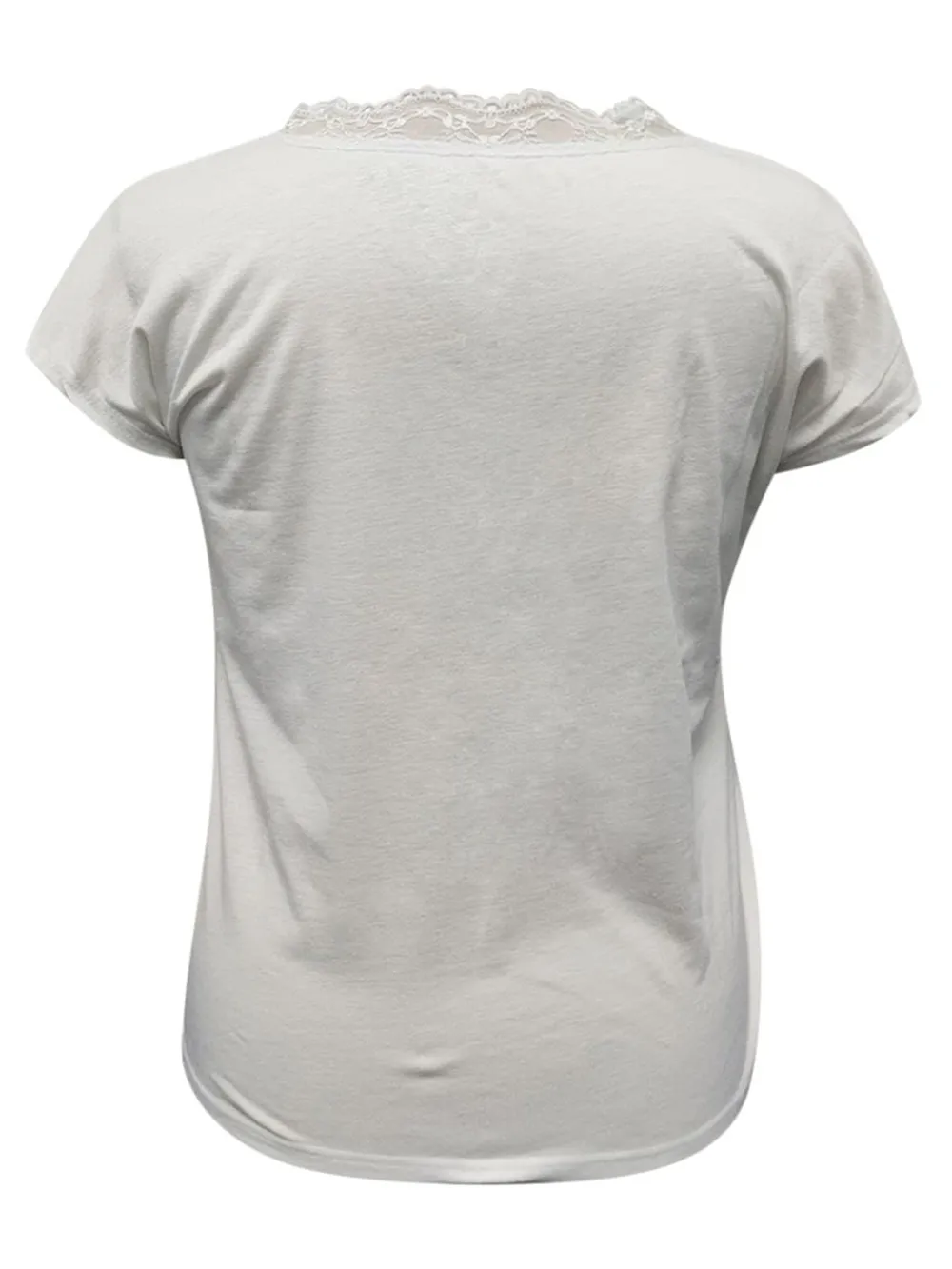Full Size Lace Detail V-Neck Short Sleeve Blouse, image 2