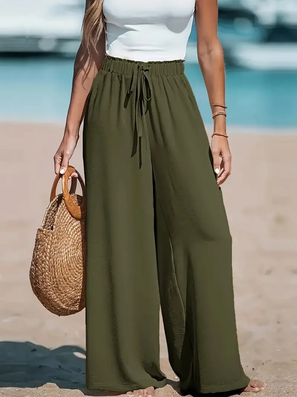 Drawsrting Wide leg Pants