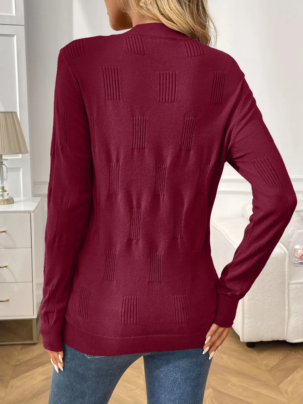 Round Neck Long Sleeve Knit Top, image 15