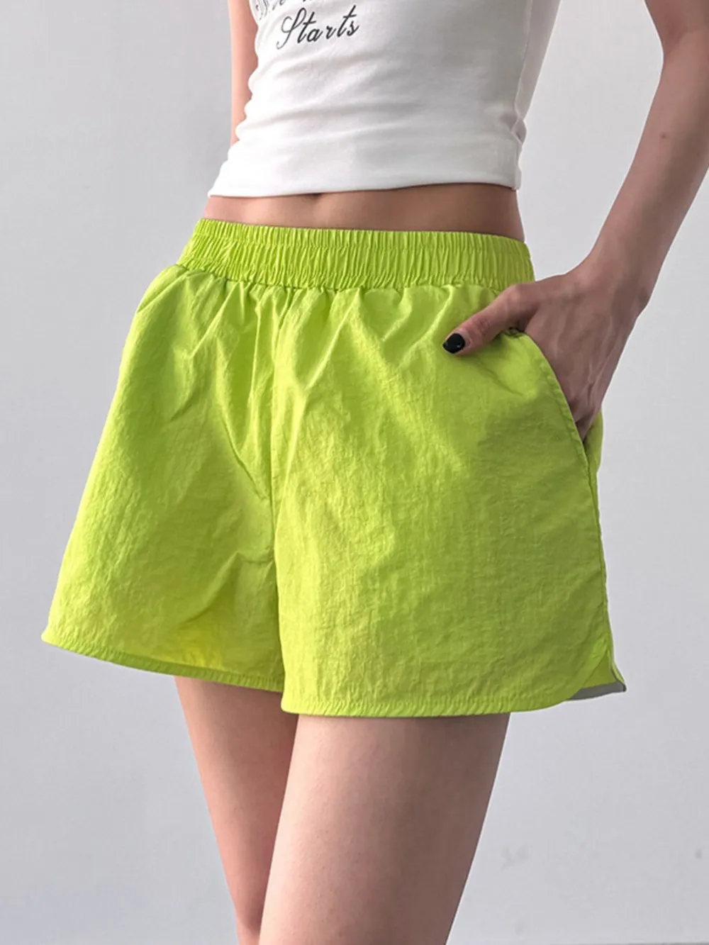 Elastic Waist Active Shorts, image 2
