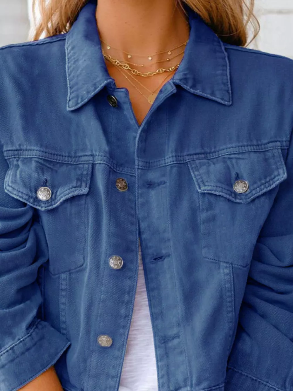Button Up Long Sleeve Denim Jacket, image 28