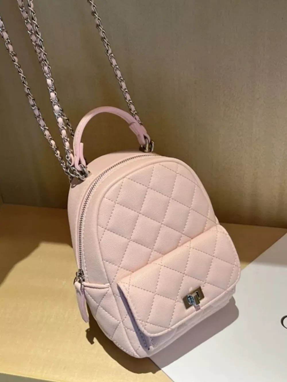 Quilted Mini Backpack Bag, image 5