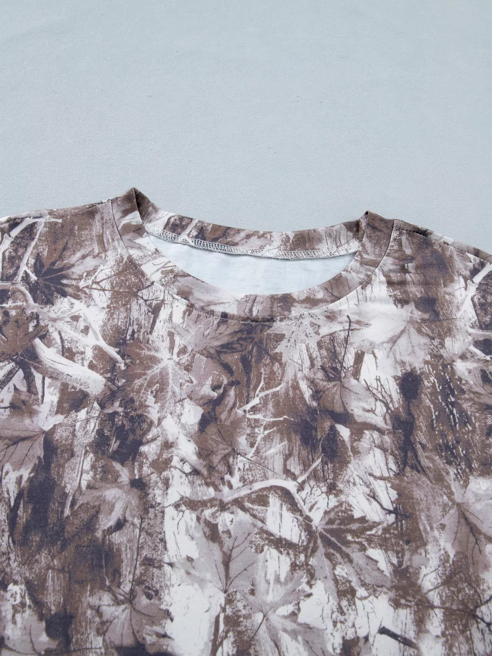 Camouflage Woodland Print Drop Shoulder Tunic Tee, image 5