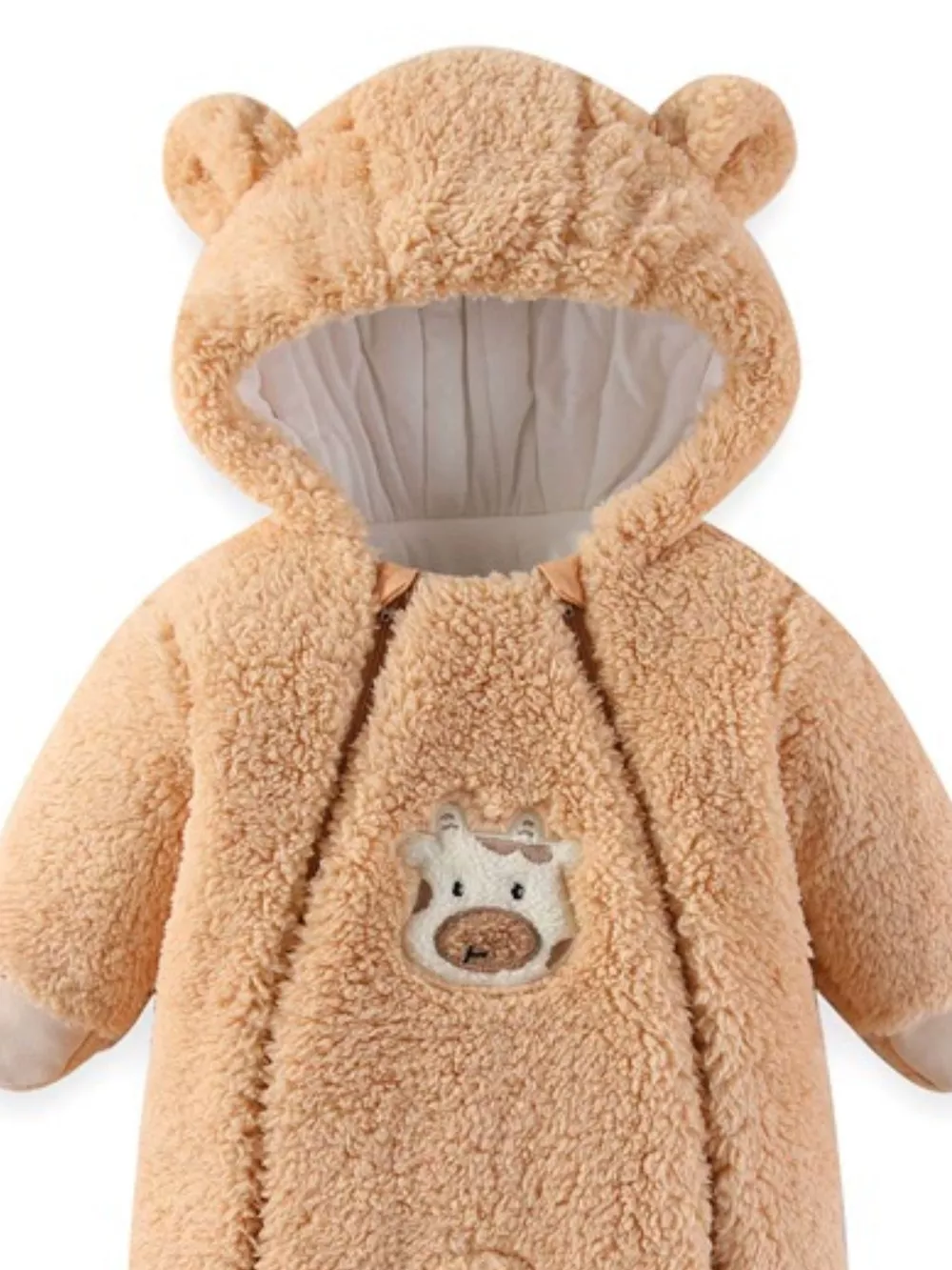 Cute Bunny Hooded Fleece One-Piece, image 8