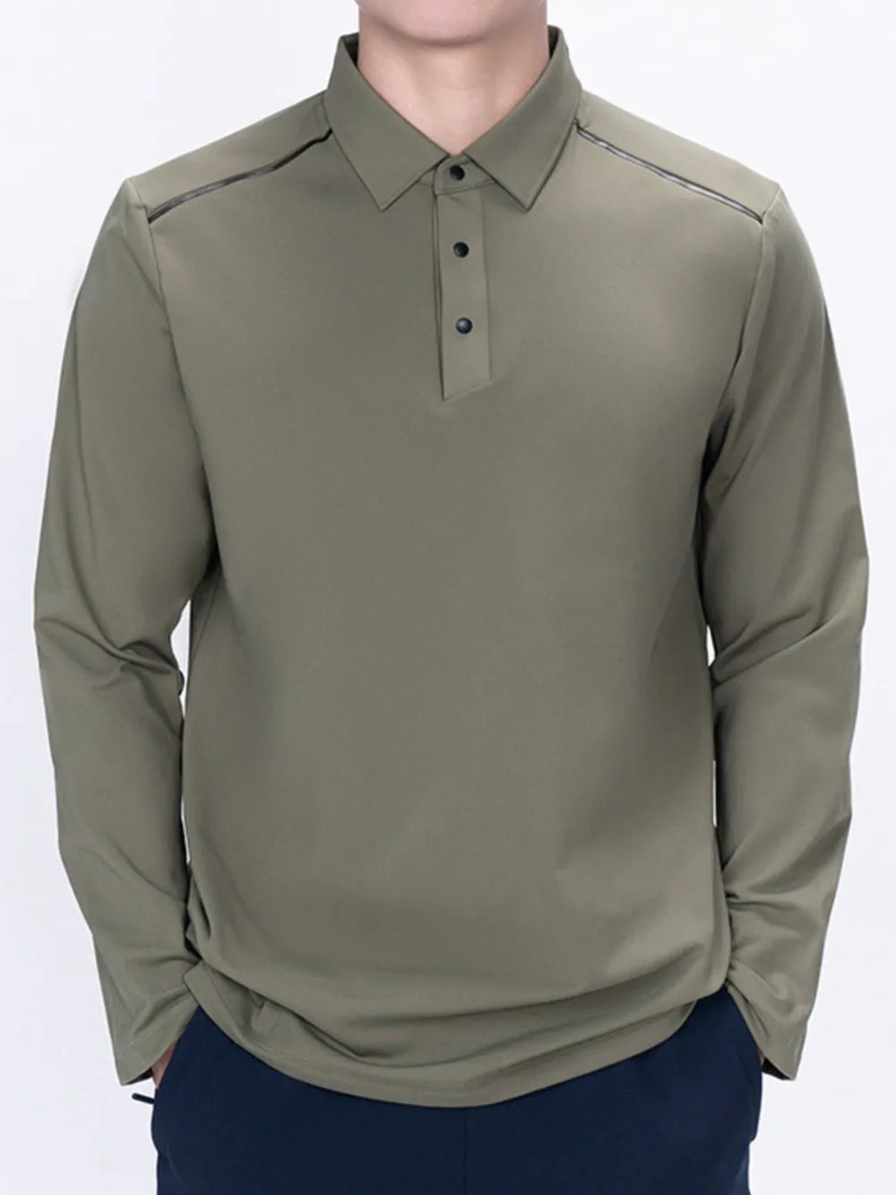 Men's Plus Size Classic Long Sleeve Polo