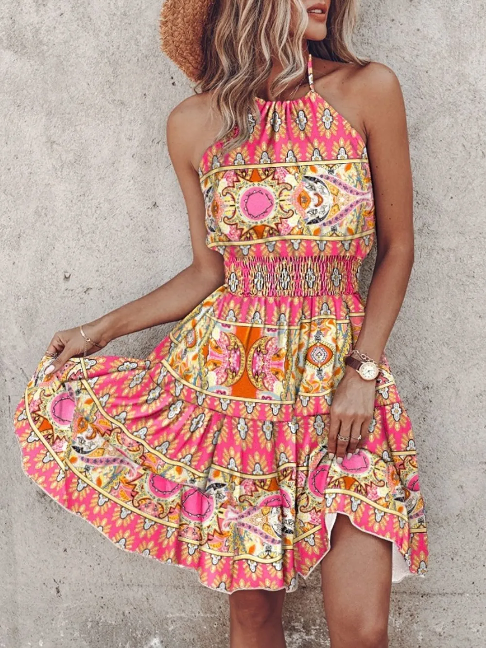 Paisley Print Halter Neck Mini Dress, image 25