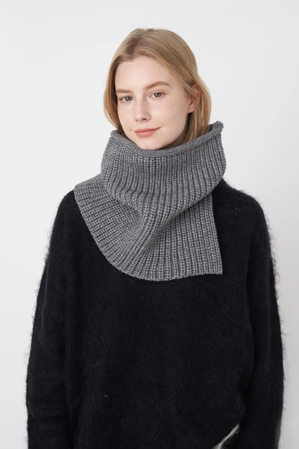 Slit Pullover Knit Scarf, image 2