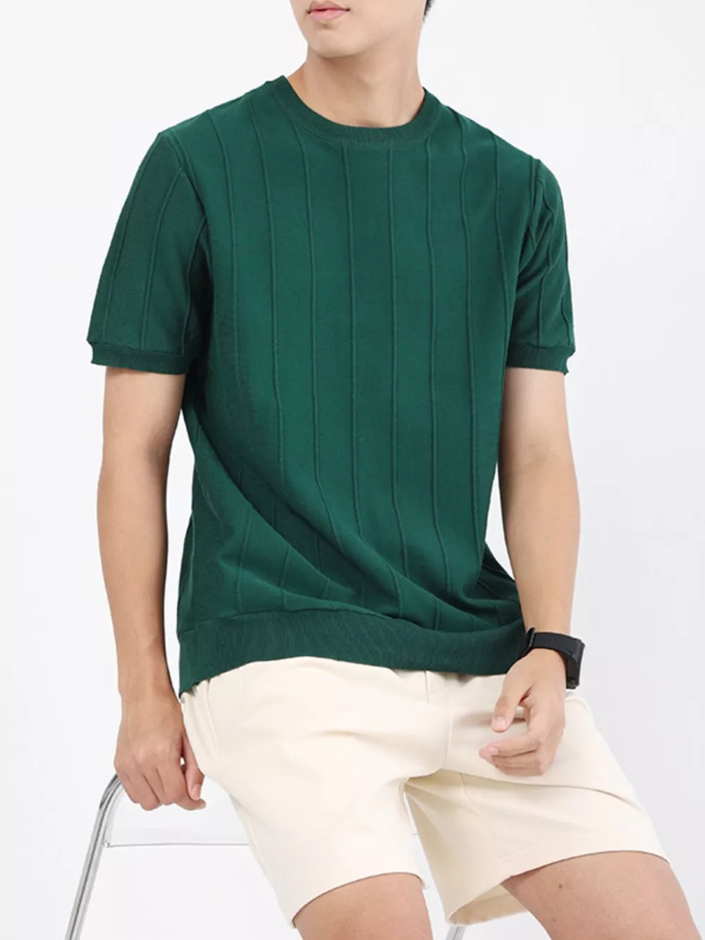 Men's Plus Size Textured Short Sleeve T-Shirt, image 12
