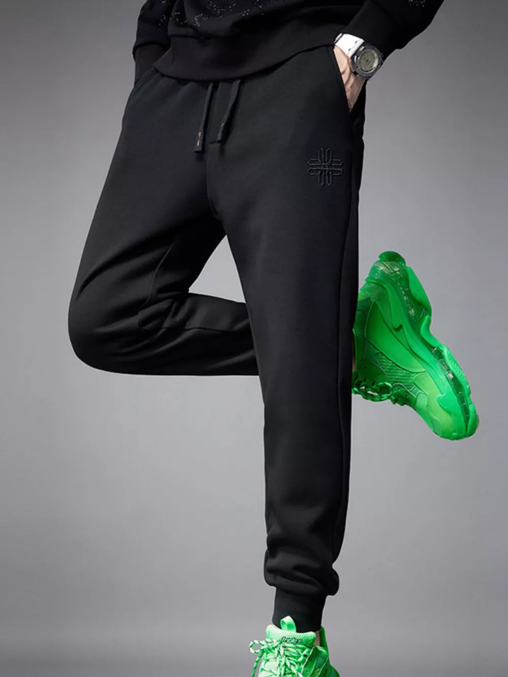 Men's Drawstring Joggers with Pockets, image 3