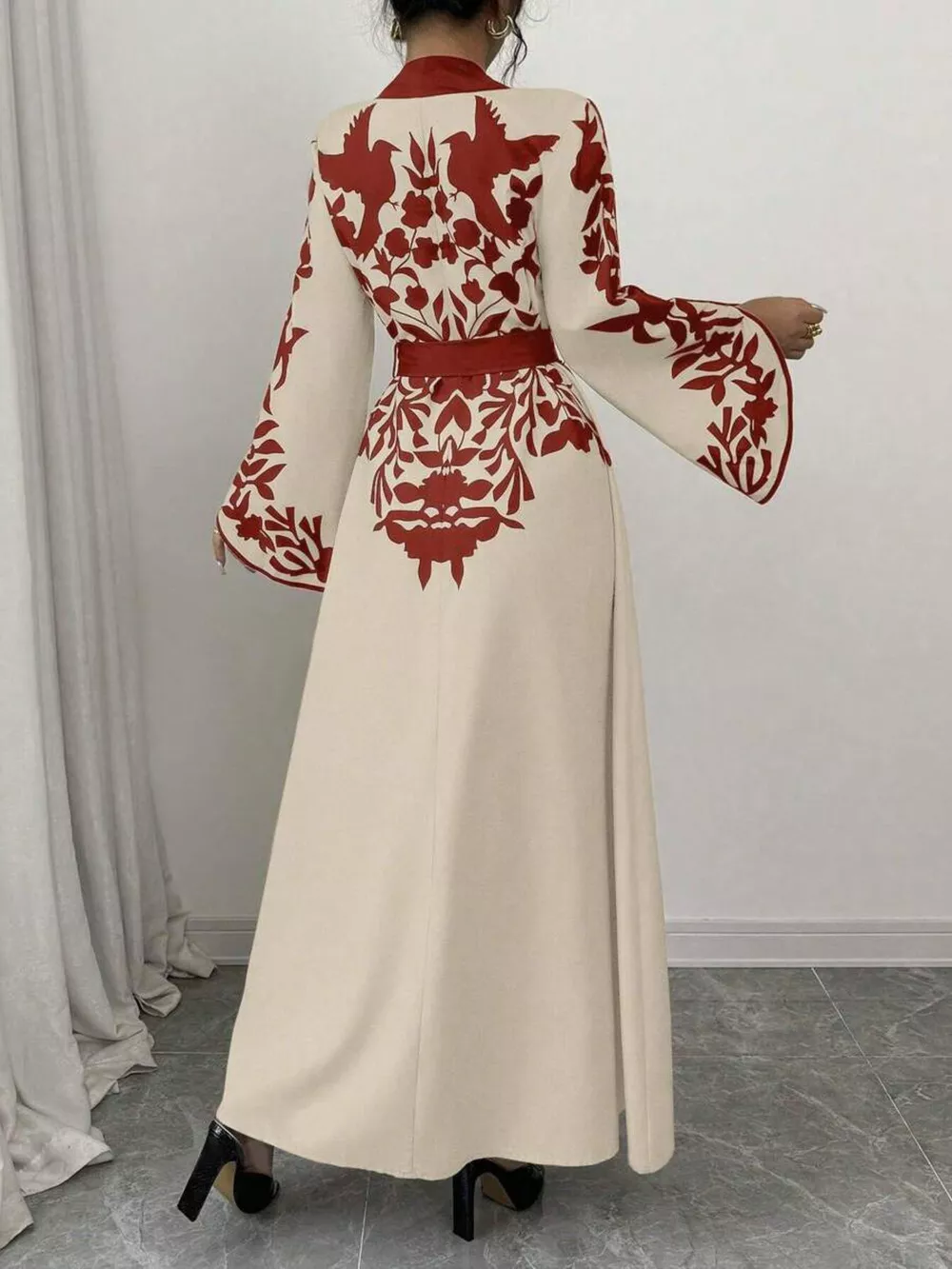 Printed Tie Waist Maxi Dress, image 14