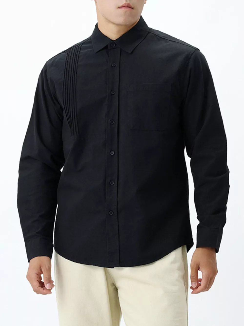 Men's Plus Size Button Up Long Sleeve Shirt
