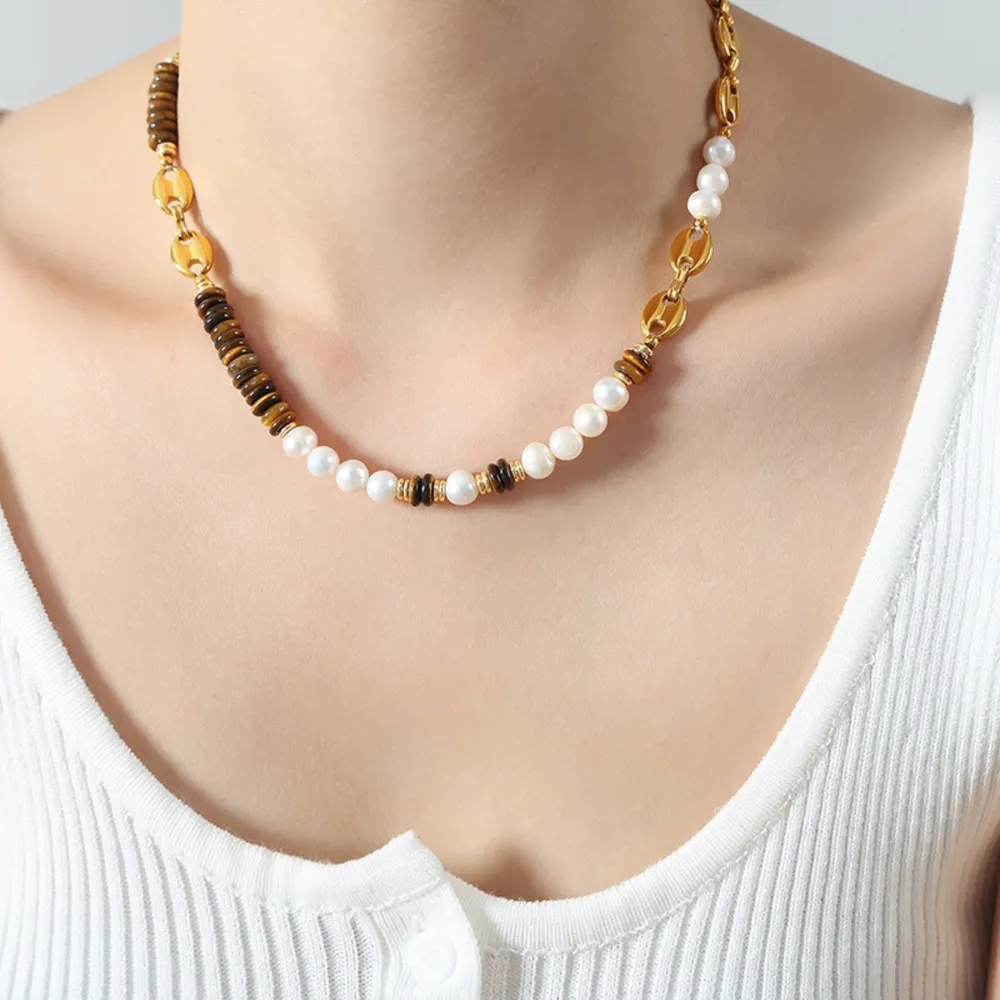 18K Gold-Plated Titanium Steel Necklace, image 4