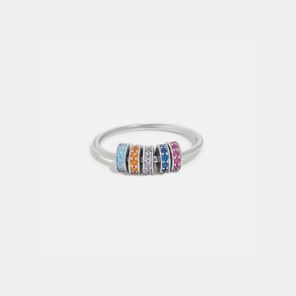 Inlaid Zircon 925 Sterling Silver Ring, image 8