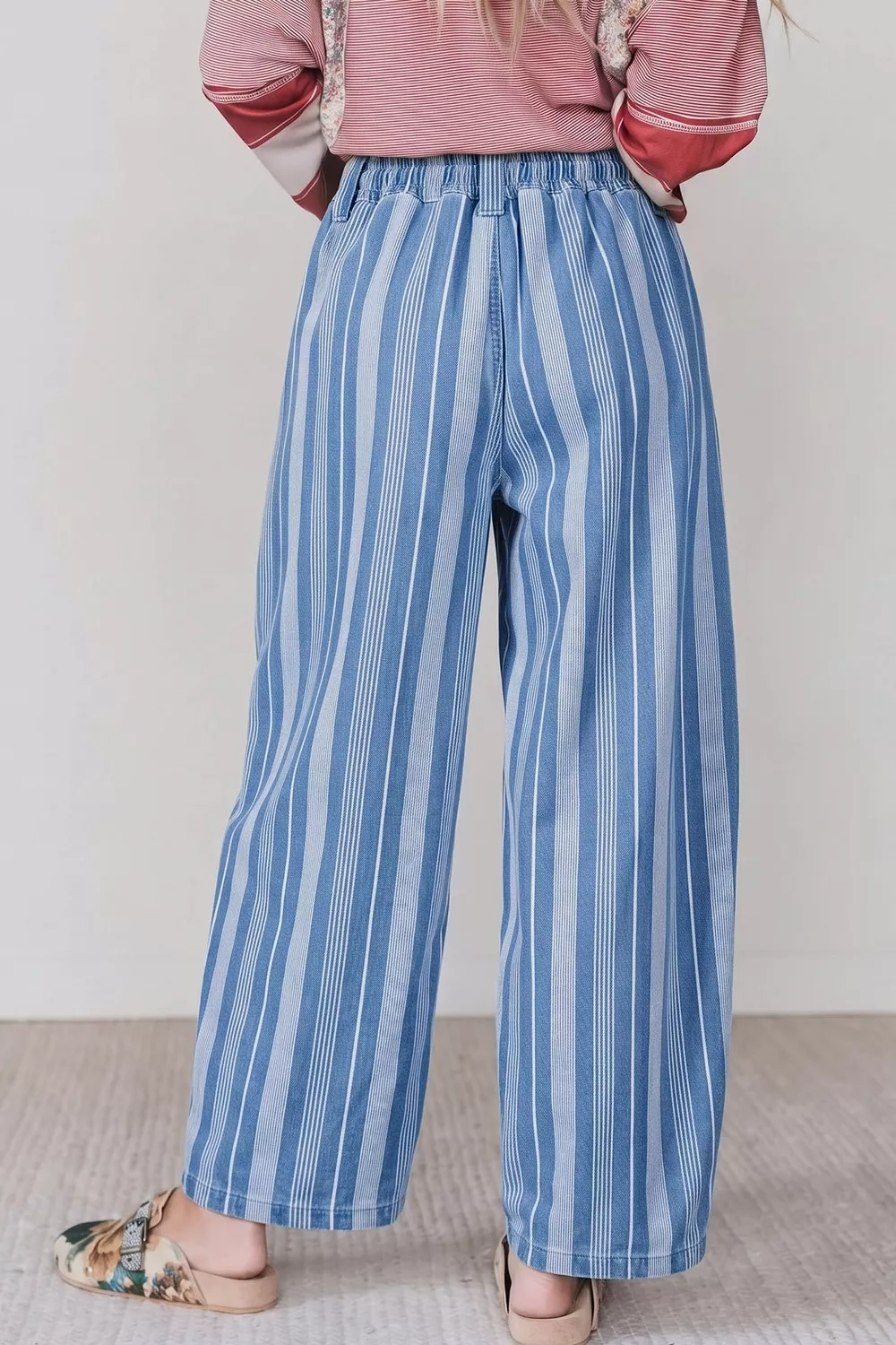Stripe High Waist Wide Leg Barrel Jeans, image 2