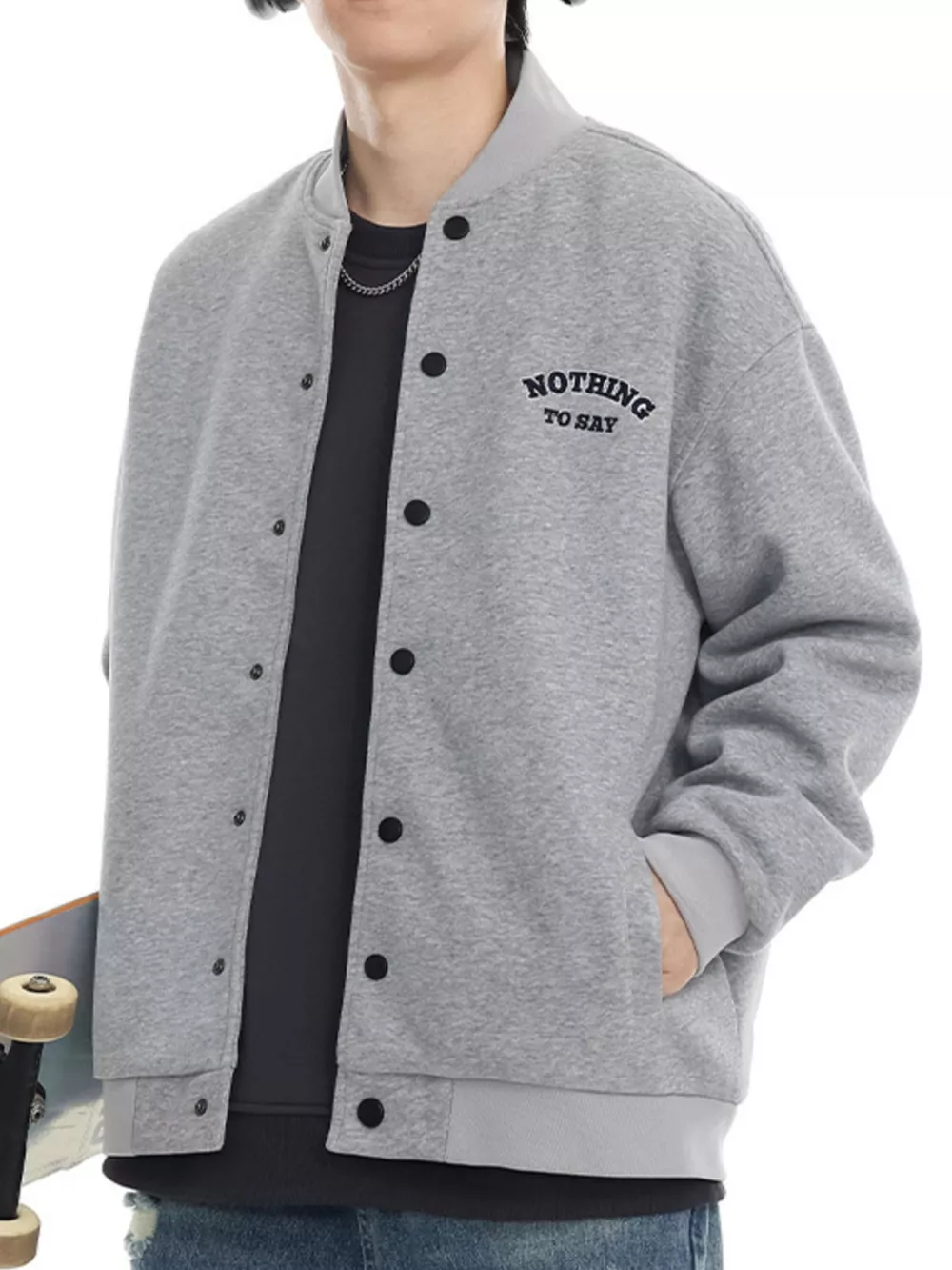 Men's Plus Size Casual Snap Down Jacket, image 8
